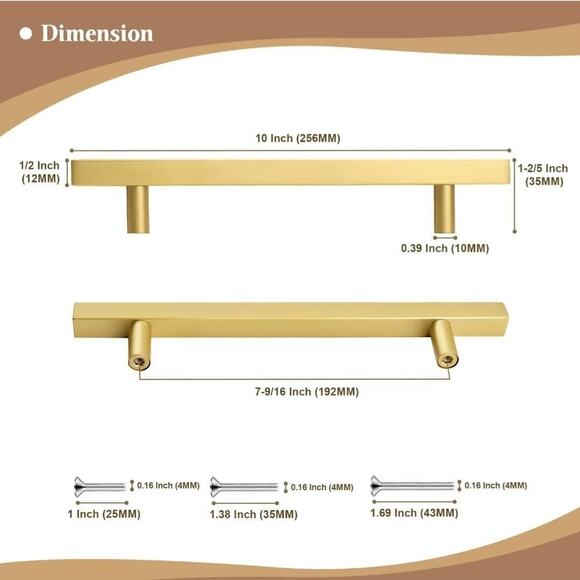 Gold Cabinet Handles – 6-Inch Modern Drawer Pulls, Pack of 15 - Picture 2 of 5